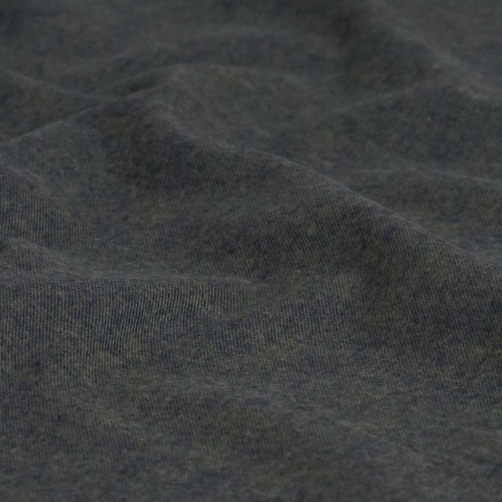 Flanell Baumwolle uni melange olivegrün dunkelblau